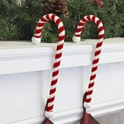 Haute Decor Velvet Candy Cane Stocking Holder, 2ct. -Michaels Shop D349414S 2