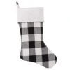 Haute Decor HangRight Black & White Buffalo Check Christmas Stocking