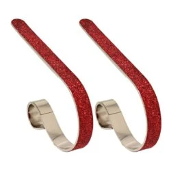 Original MantleClip® Red Glitter Stocking Holders, 2ct.