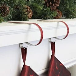 Original MantleClip® Red Glitter Stocking Holders, 2ct. -Michaels Shop D349581S 2