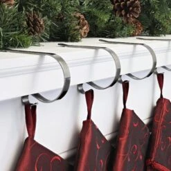 Original MantleClip® Brushed Nickel Stocking Holders, 4ct. -Michaels Shop D349587S 2