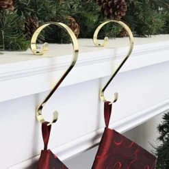 Haute Decor Stocking Scroll® Brass Stocking Holders, 2ct. -Michaels Shop D349623S 2