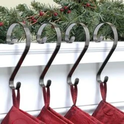 Haute Decor Stocking Scroll® Brushed Nickel Stocking Holders, 4ct. -Michaels Shop D349645S 2