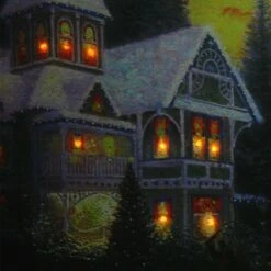 Northlight LED Lighted Victorian Christmas At Sunset Canvas Wall Art -Michaels Shop D361867S 3