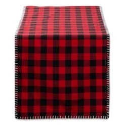 DII® 72" Christmas Buffalo Check With Embroidery Table Runner 5 DII® 72" Christmas Buffalo Check With Embroidery Table Runner -Michaels Shop D363770S 1 1