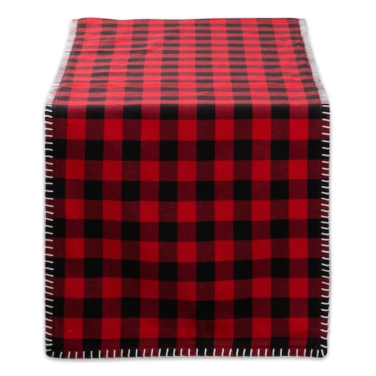DII® 72" Christmas Buffalo Check With Embroidery Table Runner 4 DII® 72" Christmas Buffalo Check With Embroidery Table Runner - Image 2