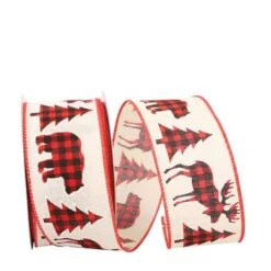 Reliant 2.5" X 20yd. Holiday Cut Out Buffalo Plaid Wired Ribbon