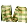 Reliant 2.5" X 10yd. Green Check Silk Wired Edge Ribbon