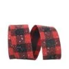 JAM Paper 2.5" X 20yd. Wired Snow Speckled Large Buffalo Check Ribbon -Michaels Shop D376788S 1