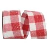 Reliant 2.5" X 20yd. Snow Speckled Red & White Buffalo Check Wired Ribbon, 20yd. -Michaels Shop D376790S 1