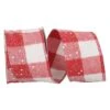Reliant 2.5" X 10yd. Snow Speckled Red & White Buffalo Check Wired Ribbon -Michaels Shop D376791S 1