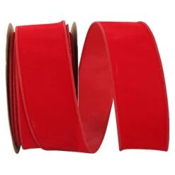 JAM Paper 2.5" X 25yd. Velvet Wired Heavy Commercial Ribbon Hot Red -Michaels Shop D376814S 1 1