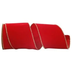 JAM Paper 4" X 25yd. Velvet Wired Heavy Commercial Ribbon Red And Gold -Michaels Shop D376835S 1 1
