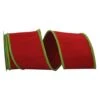 Reliant 4" X 5yd. Red & Lime Deluxe Dupioni Folded Heavy Wired Ribbon 2 Reliant 4" X 5yd. Red & Lime Deluxe Dupioni Folded Heavy Wired Ribbon -Michaels Shop D376874S 1