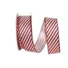 JAM Paper 1.5" X 20yd. Red & White Candy Cane Glitter Wired Ribbon -Michaels Shop D376951S 1