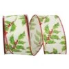 JAM Paper 2.5" X 10yd. Green & Red Glitter Holly Berry Exquisite Wired Ribbon -Michaels Shop D376965S 1
