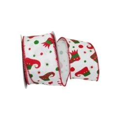 JAM Paper 2.5" X 10yd. Wired Jester Boots Ribbon