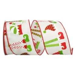 JAM Paper 2.5" X 10yd. Wired Elf Legs & Hats Ribbon 5 JAM Paper 2.5" X 10yd. Wired Elf Legs & Hats Ribbon -Michaels Shop D377004S 1 1