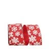 JAM Paper 2.5" X 10yd. Wired White Snowflake Red Glitter Ribbon -Michaels Shop D377031S 1