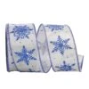 Reliant 2.5" X 20yd. Blue & Silver Glitter Snowflakes Glimmer Wired Ribbon -Michaels Shop D377033S 1