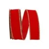 The Ribbon Roll 1.375" X 10yd. Velvet Wired Ribbon Hot Red/Gold -Michaels Shop D378111S 1