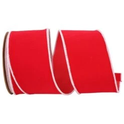 Reliant 2.5" X 10yd. Velvet Duro Domestic Wired Ribbon Hot Red/White -Michaels Shop D378120S 1 1