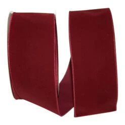 JAM Paper 2.5" X 50yd. Velvet Wired Value Ribbon Burgundy