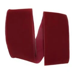 Reliant 4" X 50yd. Wired Velvet Ribbon Burgundy -Michaels Shop D378309S 1 1