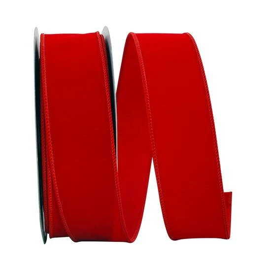 JAM Paper 2.5" X 50yd. Velvet Wired Value Ribbon Red 5 JAM Paper 2.5" X 50yd. Velvet Wired Value Ribbon Red - Image 3