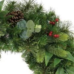 24" Pine, Cones & Red Berries Wreath -Michaels Shop D393384S 2
