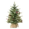 2ft. Pre-Lit Artificial Christmas Tree With Pine Cones In Burlap Sack, Warm White LED Lights -Michaels Shop D393388S 1