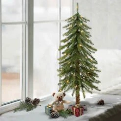 3ft. Pre-Lit Alpine Artificial Christmas Tree, Clear Lights -Michaels Shop D393413S 3