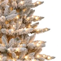 3ft. Pre-Lit Flocked Fraser Fir Artificial Christmas Tree, Clear Lights -Michaels Shop D393455S 2