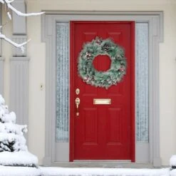 24" Glitter Pine, Cones & Red Berries Wreath -Michaels Shop D393493S 3