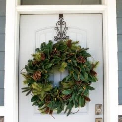 Village Lighting 30" Pre-Lit Magnolia Leaf Christmas Wreath, Clear LED Lights -Michaels Shop D403185S 6
