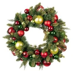 Village Lighting 30" Pre-Lit Festive Holiday Christmas Wreath, Clear LED Lights -Michaels Shop D403188S 2