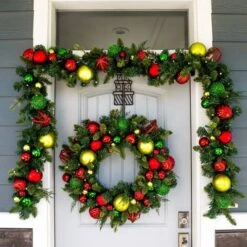 Village Lighting 30" Pre-Lit Festive Holiday Christmas Wreath, Clear LED Lights -Michaels Shop D403188S 4