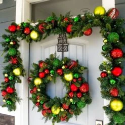 Village Lighting 30" Pre-Lit Festive Holiday Christmas Wreath, Clear LED Lights -Michaels Shop D403188S 6