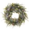 Village Lighting 30" Pre-Lit Rustic White Berry Christmas Wreath, Clear LED Lights -Michaels Shop D403195S 1