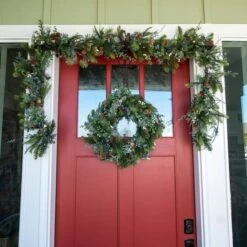 Village Lighting 24" Rustic White Berry Wreath -Michaels Shop D403196S 5