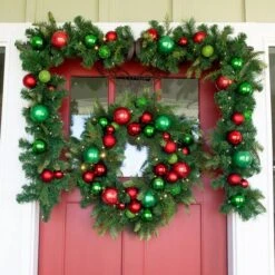 Village Lighting 30" Pre-Lit Christmas Cheer Wreath, Clear LED Lights -Michaels Shop D403201S 3