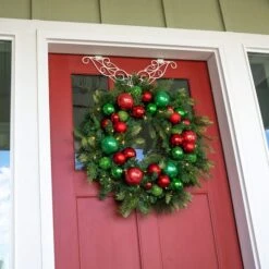 Village Lighting 30" Pre-Lit Christmas Cheer Wreath, Clear LED Lights -Michaels Shop D403201S 4