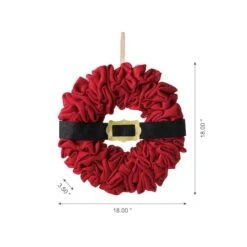 Glitzhome® 18" Christmas Red Belt Fabric Wreath -Michaels Shop D444197S 4