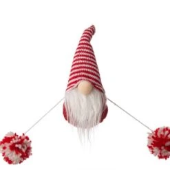 Glitzhome® 6ft. Red & White Fabric Christmas Gnome Garland, 2ct. -Michaels Shop D445245S 5