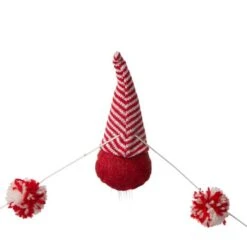 Glitzhome® 6ft. Red & White Fabric Christmas Gnome Garland, 2ct. -Michaels Shop D445245S 6