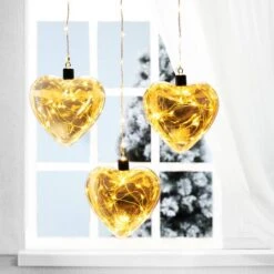Glitzhome® 26" LED Glass Heart Wall Décor, Set Of 3 -Michaels Shop D446054S 2