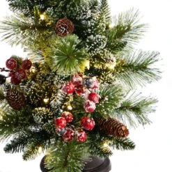 5ft. Pre-Lit LED Holiday Decorated Lamp Post With Greenery & Berries -Michaels Shop D478686S 3