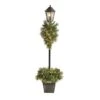 5ft. Pre-Lit LED Holiday Decorated Lamp Post With Faux Greenery In Decorative Container -Michaels Shop D478687S 1