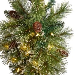 5ft. Pre-Lit LED Holiday Decorated Lamp Post With Faux Greenery In Decorative Container -Michaels Shop D478687S 4