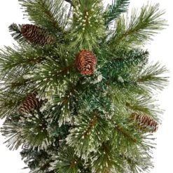 5ft. Pre-Lit LED Holiday Decorated Lamp Post With Faux Greenery In Decorative Container -Michaels Shop D478687S 5